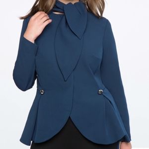 NWT Eloquii Navy Peplum Blazer Jacket